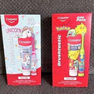 Colgate Kids Unicorn & Pokémon Toothbrush and Toothpaste Gift Pack NWT